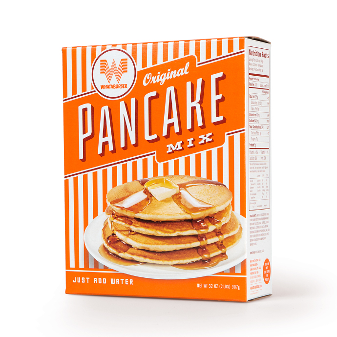 Whataburger pancake mix box packaging design