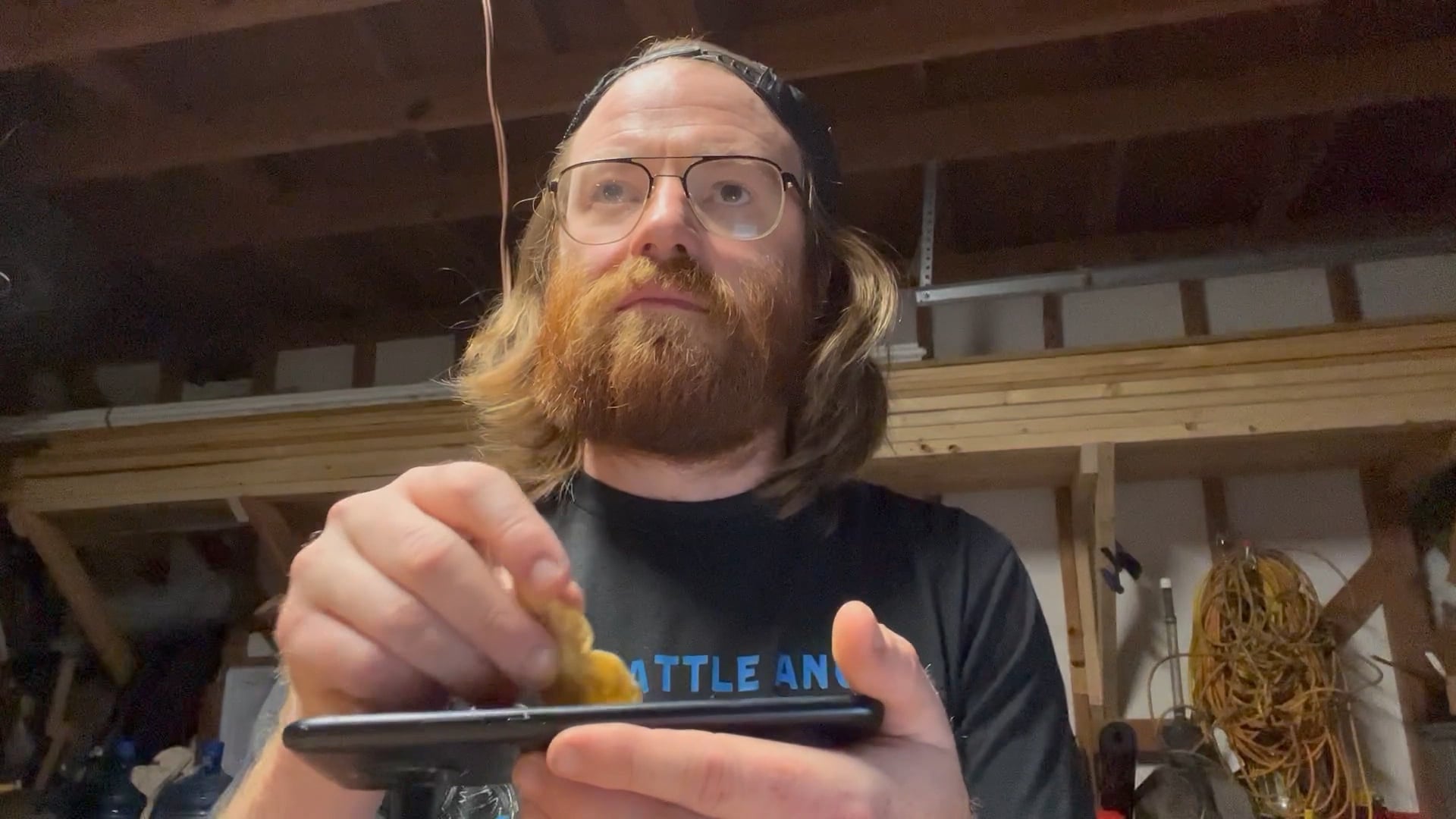 Behind the scenes footage of the prop master testing out the guacamole in the phone from the Instacart film It's All In Your Phone