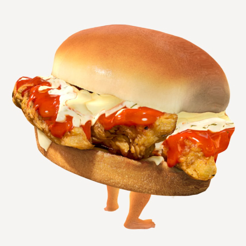 Character design for the Whataburger Buffalo Ranch Chicken Strip Sandwich