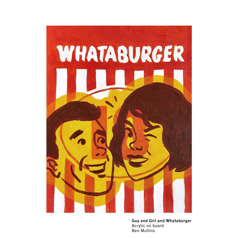 Painting of a Whataburger table tent