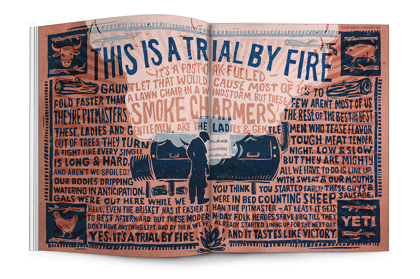 An ode to BBQ typography print design