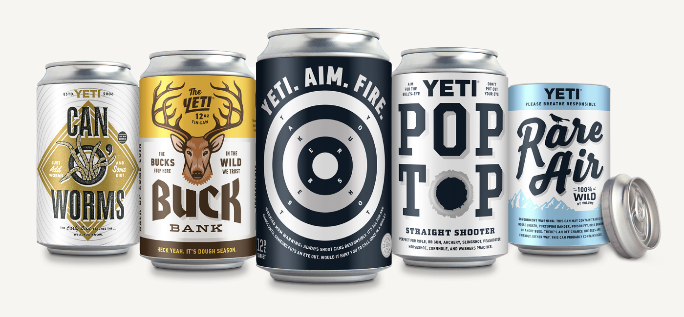 Can designs and packaging for YETI